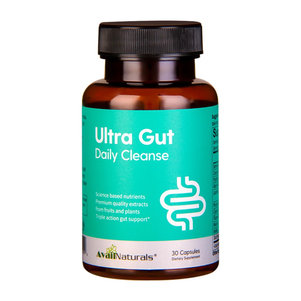 AvailNatistics Ultra Gut Daily Cleanse 15 Ημέρα καθαρισμού-με Senna Leaf Extract, Cassia Seed, 2,5 δισεκατομμύρια προβιοτικά & διαιτητικές ίνες, 30 κάψουλες