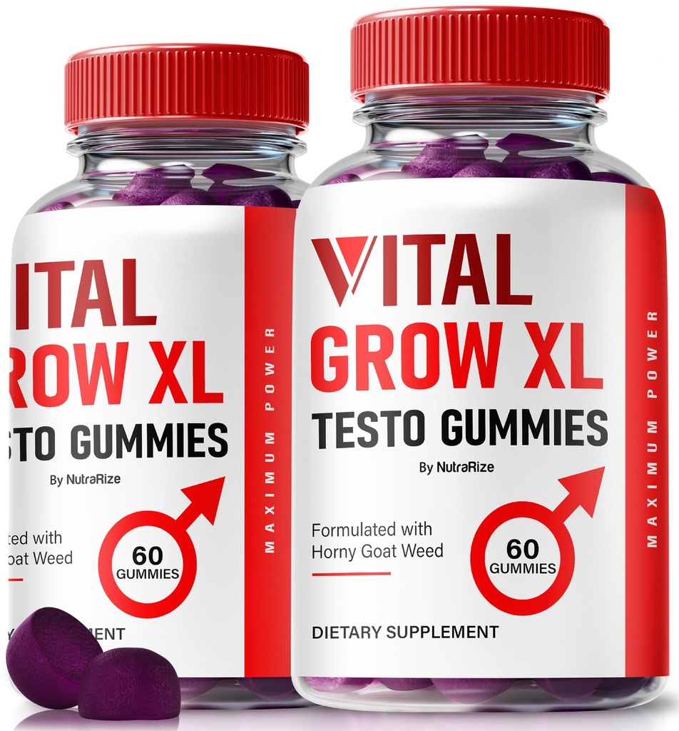(2 Pack) Vital Grow XL, Official Vital Grow XL Testro Gummies for Men, Boost Stamina and Εμπιστοσύνη Gummy for Mens, Vital GrowXL Ανδρική Υποστήριξη Gomitas (120 Gummies)