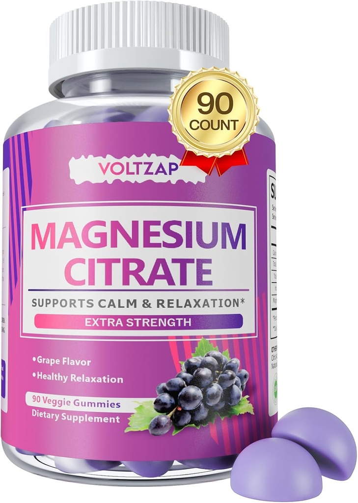 Μαγνήσιο Gummies for Calm : Συμπλήρωμα διατροφής για την υγεία - Μαγνήσιο Κιτρικό Υψηλή Απορρόφηση Συμπλήρωμα 90 Count (Pack of 1)