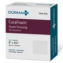 Dynarex 3012 CuraFoam Foam Dressing, Non-Bordered, Sterile, Provides Cushioned and Moist Wound Care, 4" x 4.25", Συσκευασία των 10