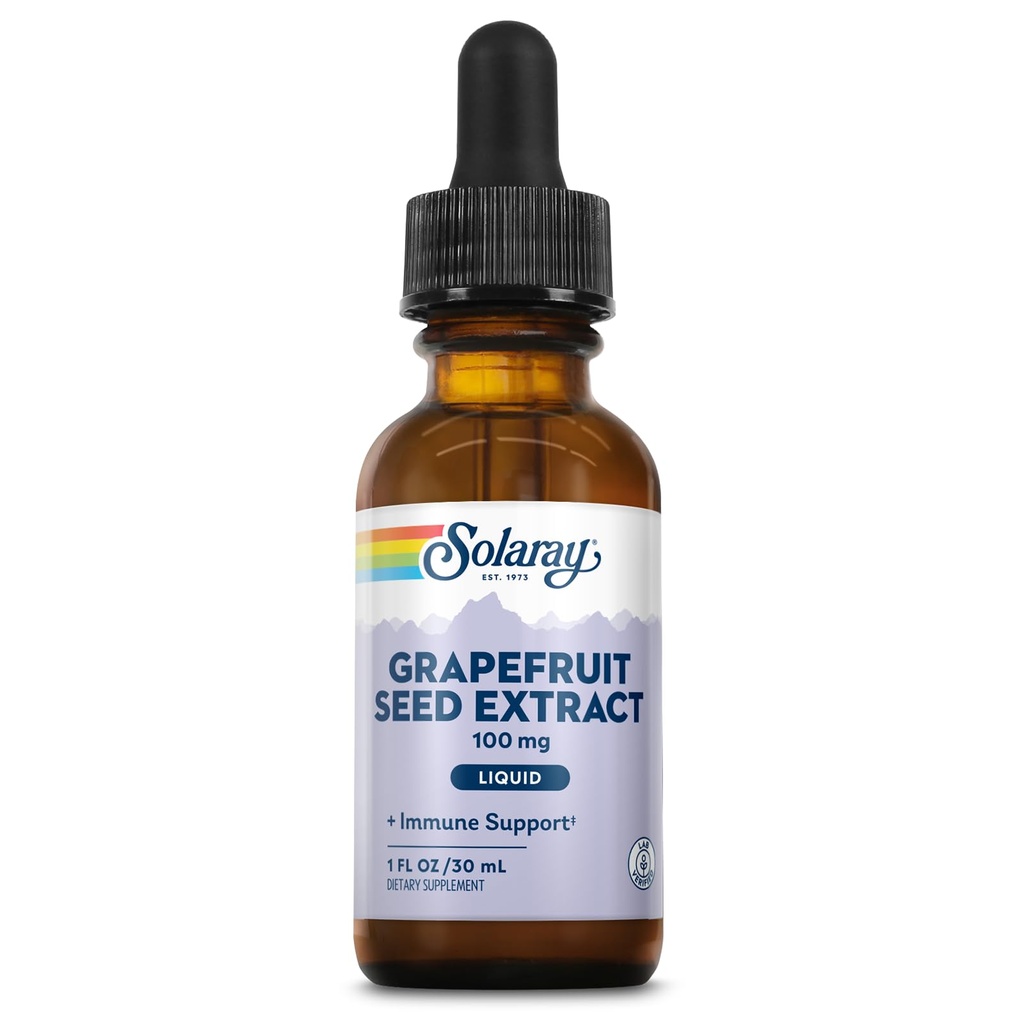 SOLARAY Grapefruit Extract Drops 100mg - Συμπλήρωμα υποστήριξης ευεξίας - Βολικό υγρό σταγόνες, 60 ημερών εγγύηση επιστροφής χρημάτων, εργαστήριο Επαληθευμένο, περίπου 100 μερίδες, 1 FL OZ