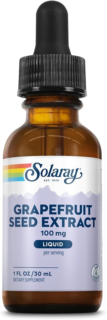SOLARAY Grapefruit Extract Drops 100mg - Συμπλήρωμα υποστήριξης ευεξίας - Βολικό υγρό σταγόνες, 60 ημερών εγγύηση επιστροφής χρημάτων, εργαστήριο Επαληθευμένο, περίπου 100 μερίδες, 1 FL OZ