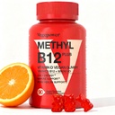 Vegan Vitamin D3 & B12 Gummies, Methyl B12 συμπλήρωμα για ενήλικες & παιδιά, Ενισχυμένη με βιταμίνη D 3 για τη φυσική ενέργεια, ανοσοποιητικό, μεταβολισμό & εστίαση, πορτοκαλί, 90 Gummies