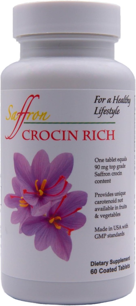 CROCIN RICH – 7, 5mg Crocin (Key Saffron Active) + Lutein & Zeaxanthin Eye Supplement 