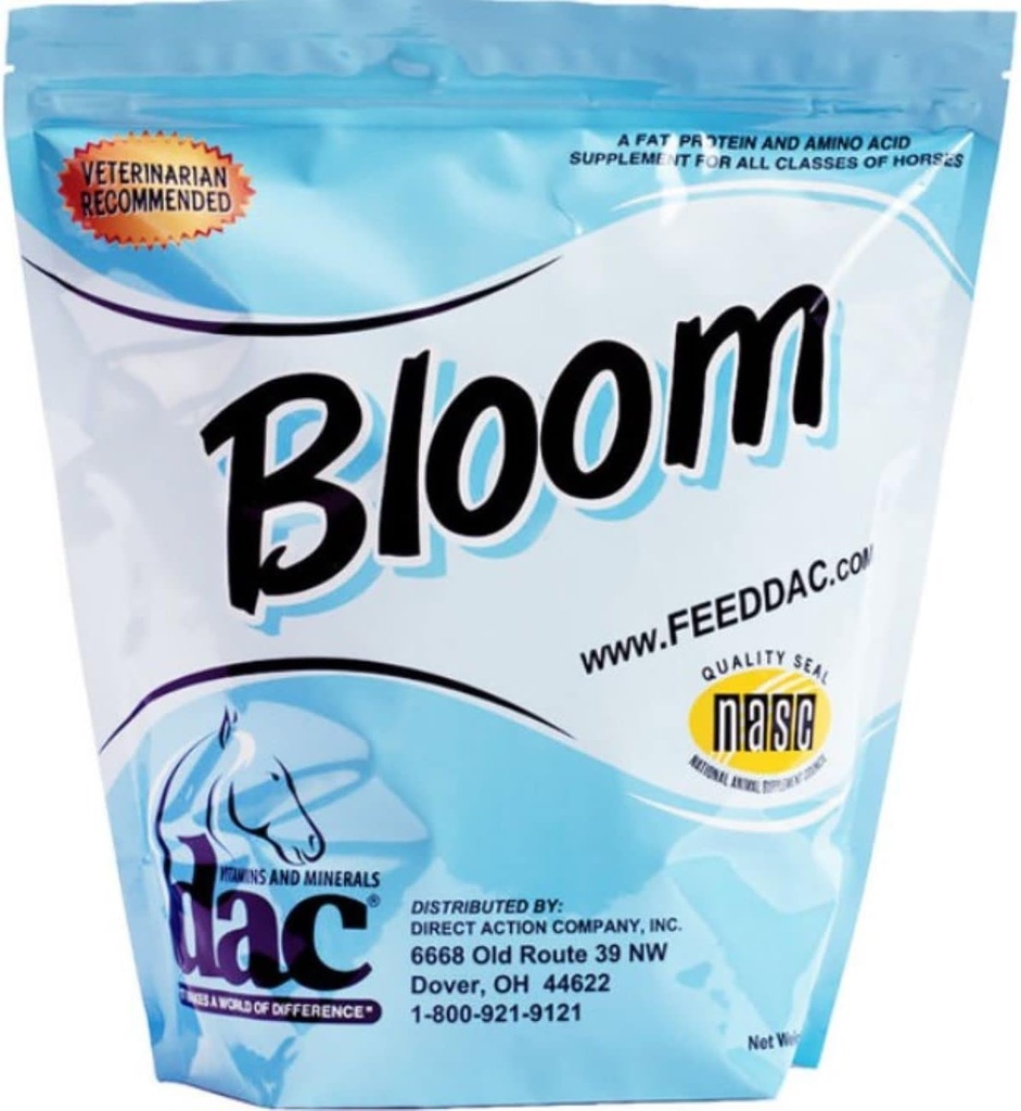 DAC Bloom 5 lb Βάρος ίππου Κερδίστε θερμίδες Hoof δέρμα παλτό συμπλήρωμα λίπους