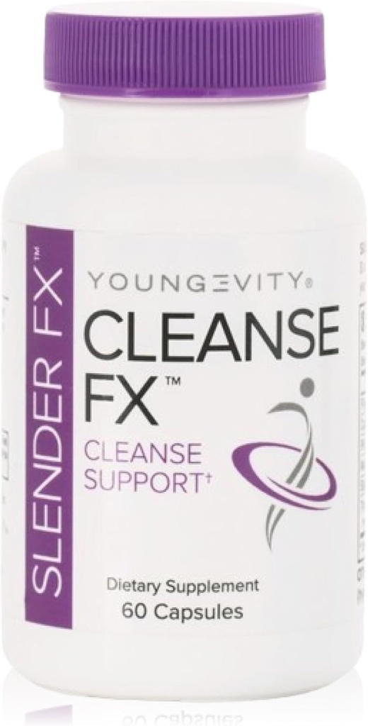 Youngevity Slender FxTM Cleanse FxTM - Super Colon Cleanse 15 Day - Φυσικό Βότανο Μείγμα - Σπόροι λιναριού, Cape Aloe, Rhubarb Root, Triphala, Slippery Elm, Marshmallow Root - 60 Κάψουλες (Pack of 4)
