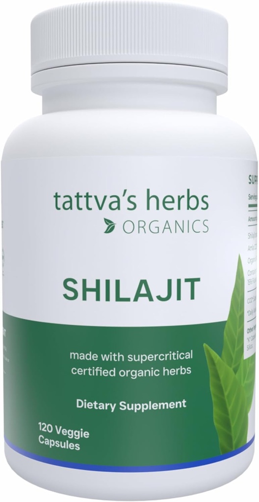Βότανα της Tattva Shilajit συμπλήρωμα βοτάνων, Shilajit για άνδρες και γυναίκες, κάψουλες Shilajit Ιμαλαΐων, εκχύλισμα Shilajit, 1 πακέτο, 120 κόμης, 25 χρόνια Premium Service