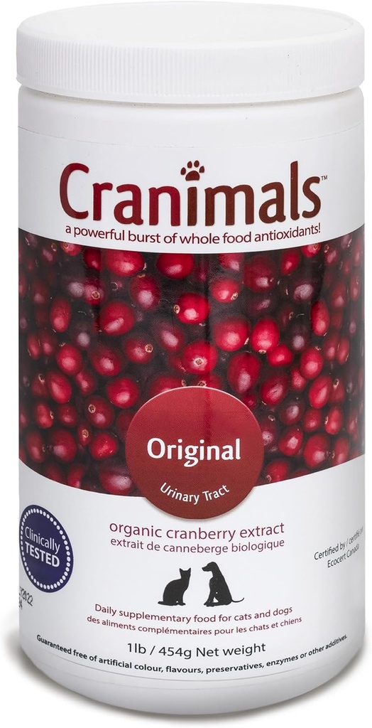 Cranimals Cranberry Σκόνη για σκύλους Συμπλήρωμα UTI 6 Μήνας Προμήθεια, Αποτρέπει UTIs, Ακράτεια και Στρουβιτικές Λίθους, Αντικαθιστά αντιβιοτικά & Διατροφή συνταγή, κλινικά Δοκιμάστηκε.
