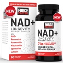 FORCE FACTOR NAD+ (NMN ή Nicotinamide Riboside Alternative) με Resσβερατρόλη, Ασταξανθίνη, Spermidine & Luteolin Complex, NAD για την υποστήριξη της κυτταρικής υγείας & υγιή γήρανση, 60 κάψουλες