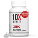 10X Health Zinc Συμπληρώματα - Περιέχει ψευδάργυρο 30mg για σύνθεση DNA & πρωτεϊνών, Γενική ευεξία & ανοσοποιητικό συμπλήρωμα υποστήριξης - Εξαιρετικά απορροφήσιμες βιταμίνες (60 κάψουλες)