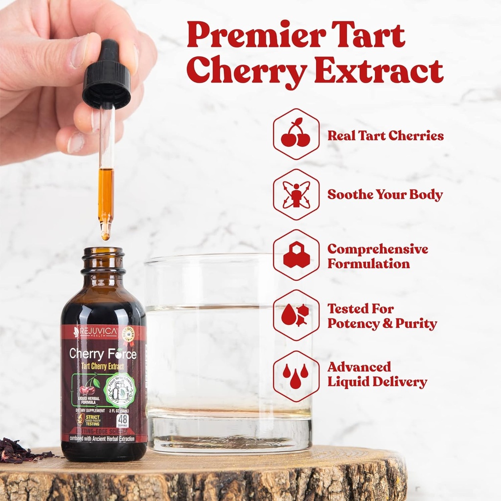 Advanced Tart Cherry Extract - Real Tart Cheries - Πλούσιο σε Φυτοθρεπτικά συστατικά - Υγρό εκχύλισμα για καλύτερη απορρόφηση