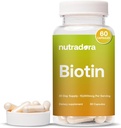 Biotin 10000mcg Κάψουλες με ασβέστιο για το δέρμα των μαλλιών και τα νύχια - φυσικά παραγόμενο συμπλήρωμα βιοτίνης για την ανάπτυξη των μαλλιών και πάχος 10.000mcg Vegan κάψουλες – Formated in USA 60 Count
