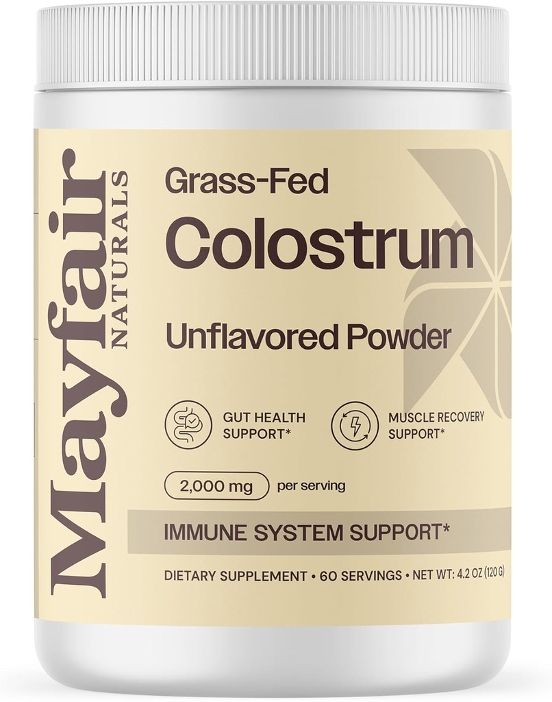 Grass-Fed Bovine Colostrum Supplement, for Kids & Adults, Immune System Support, and Gut Health, 60 Servings