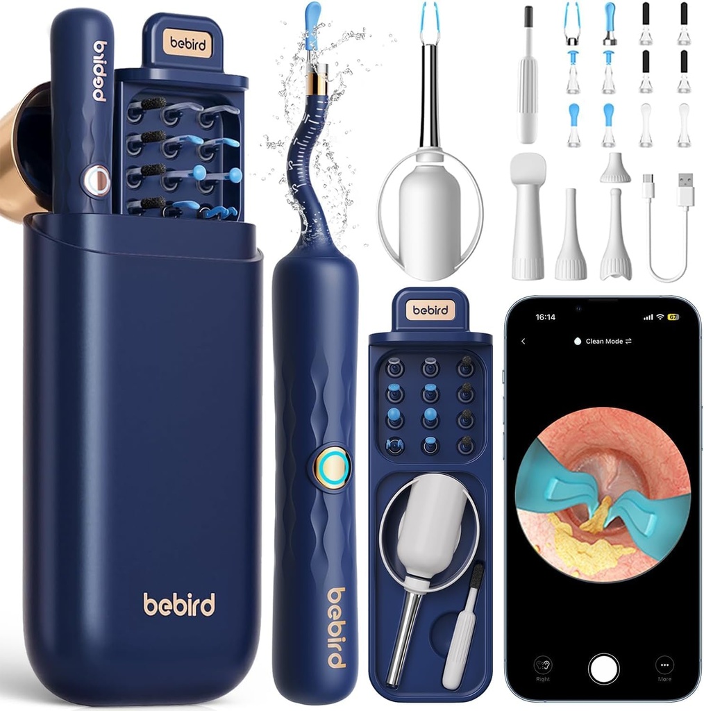 Bebird Earsight Plus D39R Ear Wax Removal Tool Camera, FSA HSA Eligible Items, Ear Cleaner with Flexible Ear Camera Otoscope, Visual Ear Pick Tweezers Wax Remover, Ear Cleaning Kit for Family