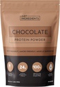 JUST INGREDIENTS Chocolate Protein Powder – 20-Serving Blend with 100% Grass-Fed Whey & Organic Plant Proteins – Rich Cocoa Flavor – Supports Muscle Recovery, Energy*
