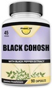 Μαύρο Cohosh Made with Organic Black Cohosh Root 1300MG per Serving, Balance Hormones, Natural Εμμηνόπαυση & εμμηνόρροια, Γυναικεία Υποστήριξη Υγείας, 90 Vegan Κάψουλες, 45 Υπηρεσίες