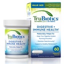 Προβιοτικά Trubiotics για την Digestive & ανοσοποιητική υγεία, υποστηρίζει την κανονικότητα και βοηθά να ανακουφίσει την κοιλιακή δυσφορία, το αέριο και την αναρρόφηση, 2 κλινικά Σπουδασμένα προβιοτικά στελέχη, Plus Πρεβιοτικά, 60 κάψουλες