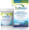 Προβιοτικά Trubiotics για την Digestive & ανοσοποιητική υγεία, υποστηρίζει την κανονικότητα και βοηθά να ανακουφίσει την κοιλιακή δυσφορία, το αέριο και την αναρρόφηση, 2 κλινικά Σπουδασμένα προβιοτικά στελέχη, Plus Πρεβιοτικά, 60 κάψουλες