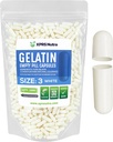 XPRS Nutra Size 3 Empty Capses - 1000 Count Empty Gelatin Κάψουλες - Χάπια DIY Καψάκιο Γέμισμα - Καθαρά Καπάκια για Χάπια Βοοειδών Γέμισμα Βιταμίνες και Συμπληρώματα (Λευκά)