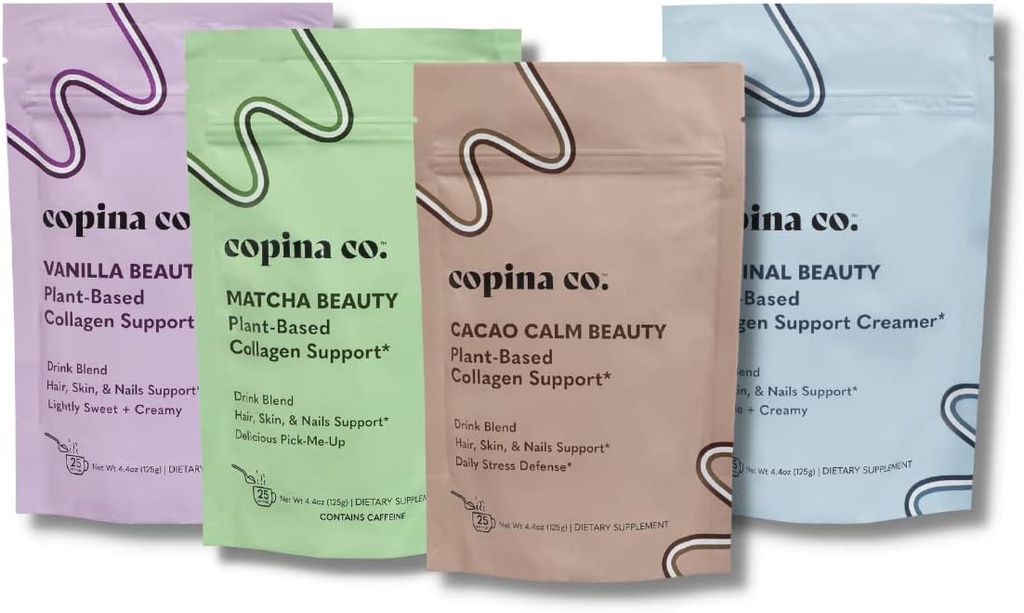 Copina Co. Vegan Collagen Booster Mix: Plant Based Collagen Support Smoothie Drink Vegan Blend Variety Pack 