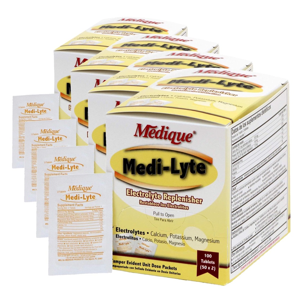Medique 03033 Medi- Lyte Ηλεκτρολυτικά Δισκία w/Potassium Chloride για Cramps, 100- Tablets (Pack of 4)