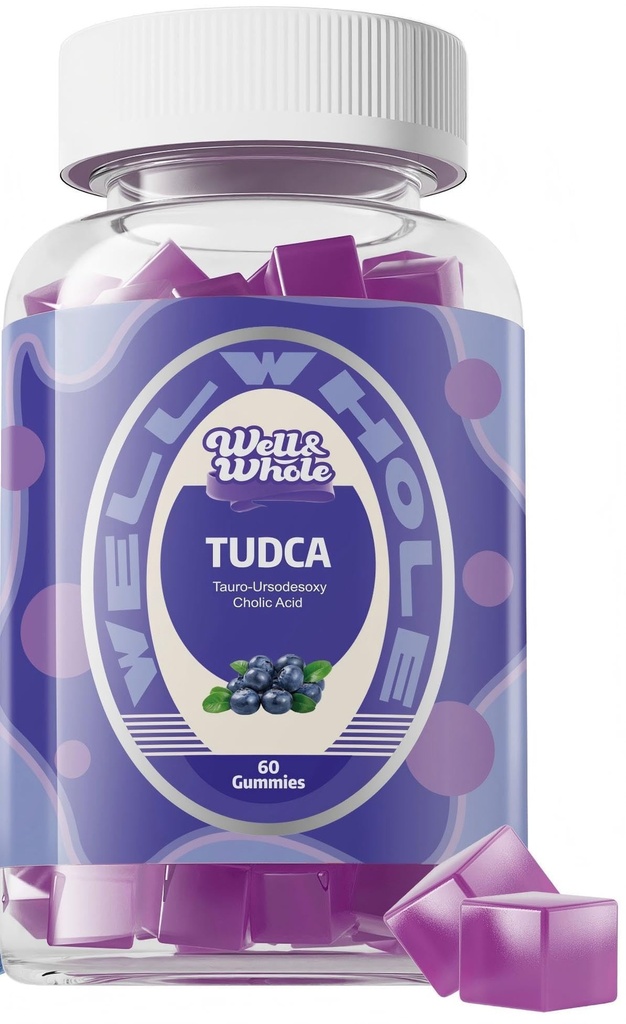 Well&Whole Bile Salts συμπλήρωμα TUDCA Gummies 1000mg + Γαϊδουράγκαθο γάλακτος 500mg - Κλινικά Σπουδασμένη υποστήριξη ήπατος για Detox & Digetion - Vegan, Non-GMO - 60 Counts s