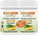 Chewable Iron 65 mg with Vitamin C 180 mg - Tablet in Pineapple Flavor 60 Count (2)