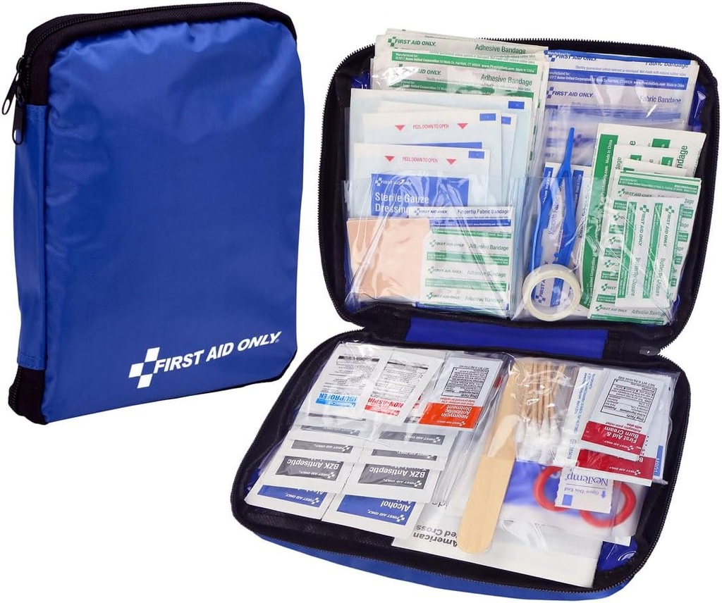 Πρώτες Βοήθειες Μόνο 299 Piece All-Purpose Emergency First Aid Kit για το σπίτι, το γραφείο, το αυτοκίνητο, το διαμέρισμα, Dorm, και Camping, Travel-Friendly Compact Pouch ταιριάζει σε Backpacks, βαλίτσες, ντουλάπια, και Συρταριέρες