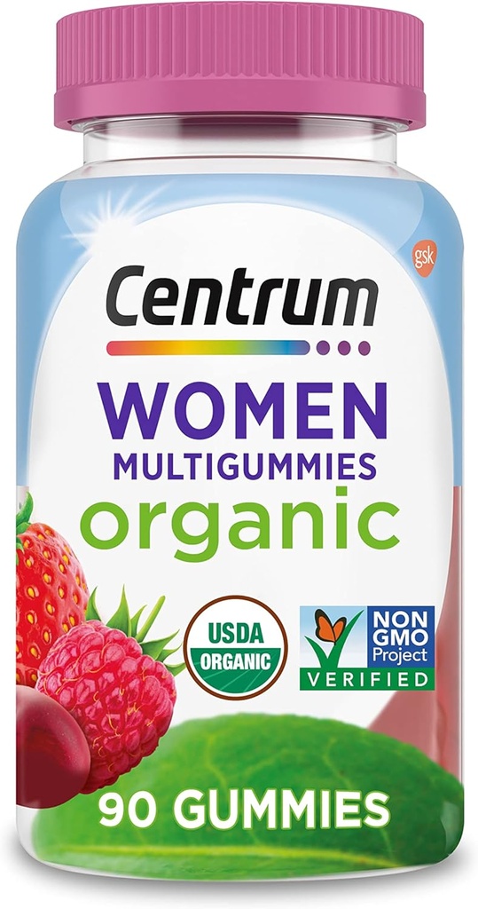 Centrum Γυναικεία Βιολογικά Multigummies Γυναικεία Πολυβιταμινούχα Πολυβιταμίνες Βιολογική Πολυβιταμίνη για γυναίκες με Ουσιώδη Θρεπτικά συστατικά για την Ανοσολογική Υποστήριξη, Μεταβολισμό, και Δέρμα μαλλιών και Nails Βιταμίνες - 90 Ct