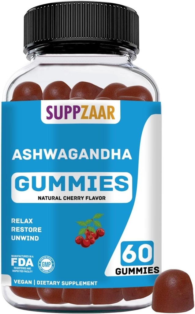 750mg Ashwagandha Gummies συμπλήρωμα με βιταμίνη D & ψευδάργυρος 
