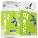 NutriZing K2 συμπλήρωμα βιταμίνης MK-7 - Υψηλή δύναμη 600mcg - Υποστηρίζει τα οστά & την αρτηριακή υγεία - 90 κάψουλες Vegan - βιταμίνη K2 για άνδρες και γυναίκες - 3 μήνες προσφοράς