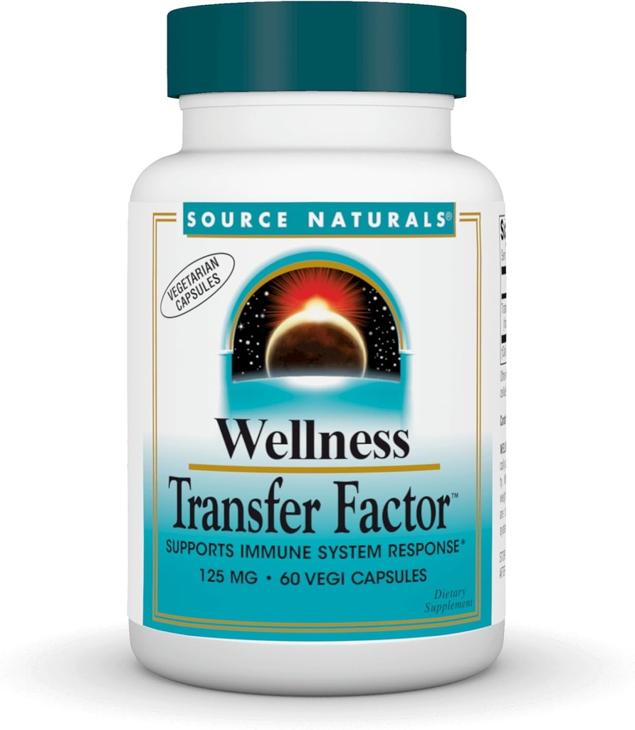Source Naturals Wellness Transfer Factor, Υποστηρίζει την ανταπόκριση του ανοσοποιητικού συστήματος * 125 mg - 60 κάψουλες χορτοφάγων