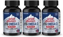 NANOWELL Wild Alaskan rTG Omega-3 Fish Oil 1196mg - EPA, DHA, βιταμίνη D3 & E - 120 Softgels x 3 μπουκάλια (360 Count)