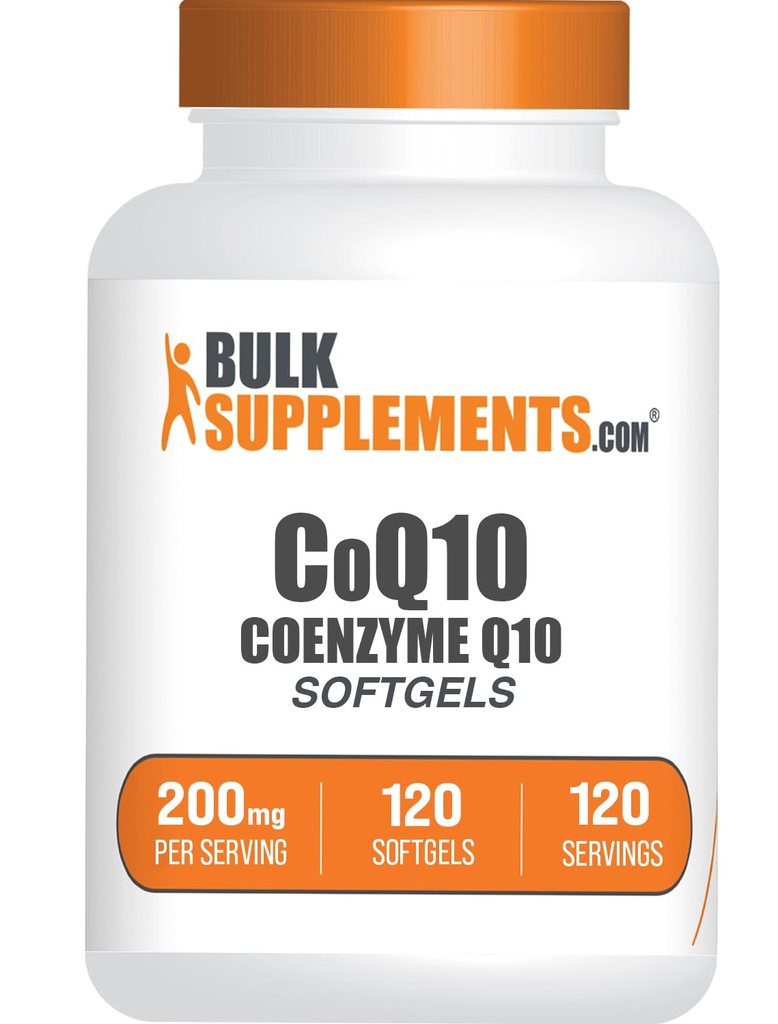 BulkSupplies.com CoQ10 200mg Softgels - για την υγεία της καρδιάς, Coenzyme Q10 200mg συμπλήρωμα, χωρίς γλουτένη, 1 Softgel ανά υπηρεσία, 120 Count (πακέτο του 1)