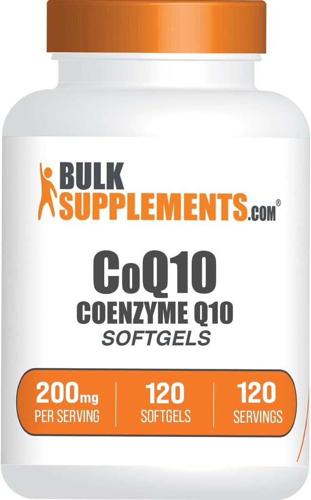BulkSupplies.com CoQ10 200mg Softgels - για την υγεία της καρδιάς, Coenzyme Q10 200mg συμπλήρωμα, χωρίς γλουτένη, 1 Softgel ανά υπηρεσία, 120 Count (πακέτο του 1)