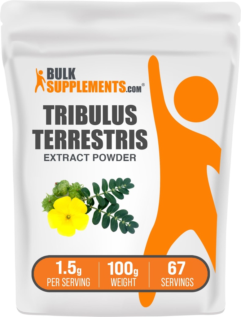 BulkSupplements.com Tribulus Terrestris Extract Powder - Συμπληρώματα Tribulus Terrestris, συμπλήρωμα βοτάνων - Χωρίς γλουτένη, 1,5g ανά Σερβίρισμα, 100g (3.5 oz) (πακέτο του 1)