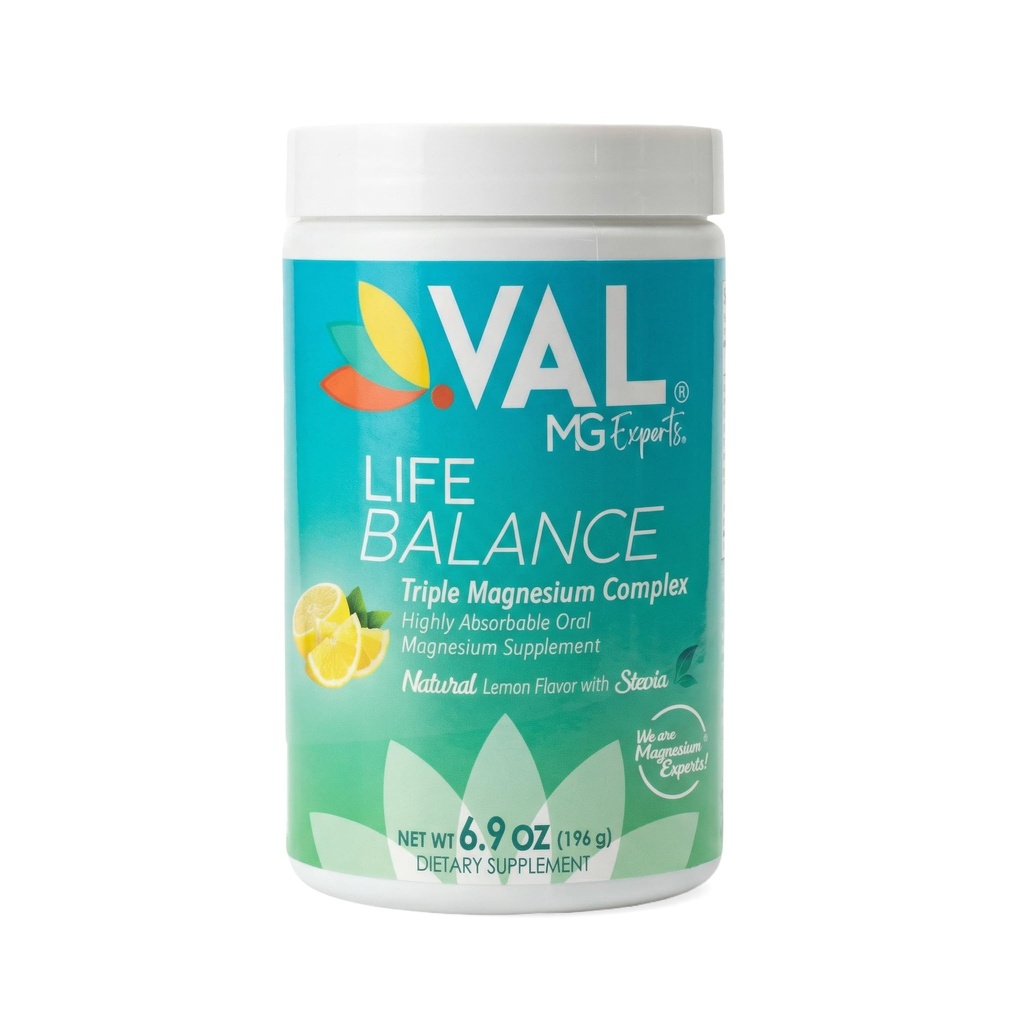 VAL Triple Magnesium Complex Powder – Κιτρικό, Γλυκινικό, Ταυρικό – Anti-Stress Relaxation Drink – Φυσικό άρωμα λεμονιού – 400mg Μαγνήσιο, Βιταμίνη Β6 – 6,9 Ουγγιά - 70 Σερβιέτες (Pack of 1)