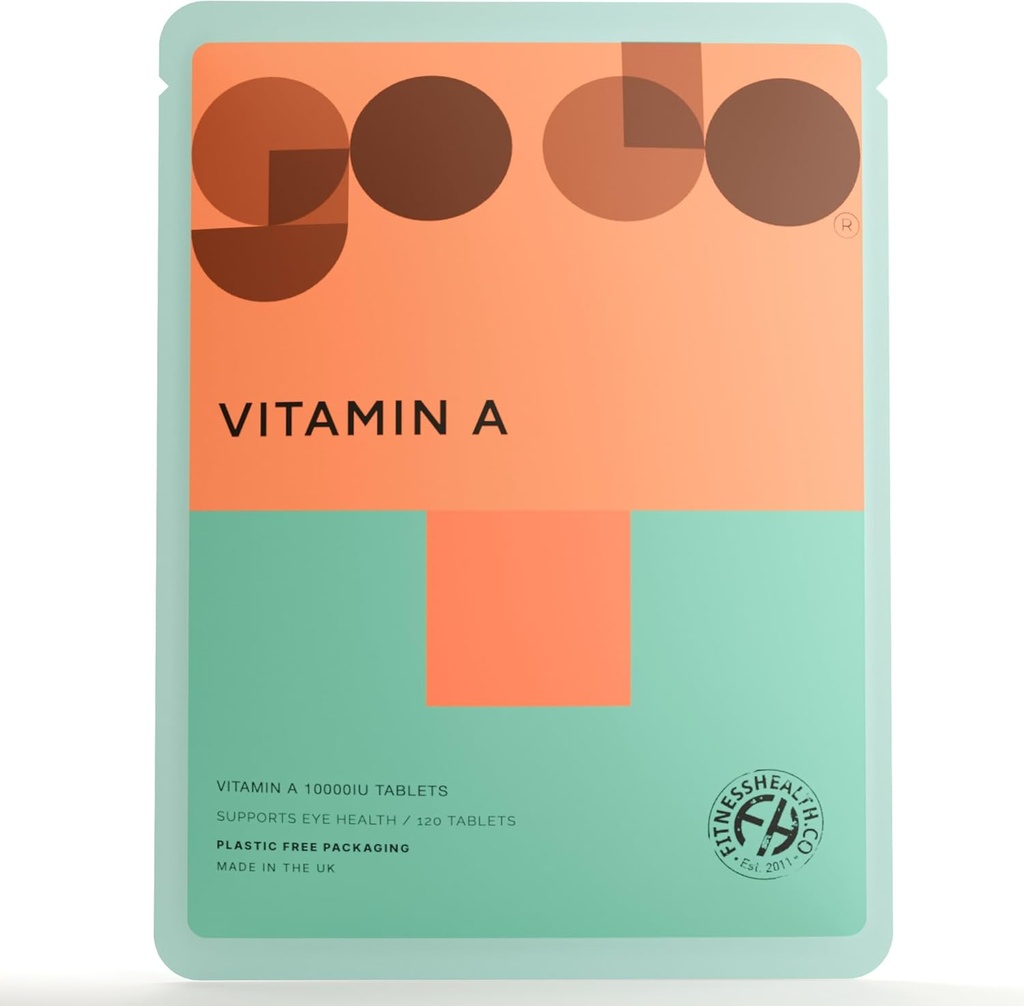 Fitness Health Vitamin A 10000IU 120 Tablets - Υγιεινό δέρμα, Συμπλήρωμα Υποστήριξης Οράματος - Ποιότητα Διατροφή Υγιεινή διάθεση - Κατάλληλο για χορτοφάγους και χορτοφάγους - Ανακυκλώσιμη συσκευασία