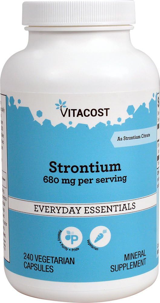 Vitacost Strontium - 680 mg ανά Σερβίροντας - 240 κάψουλες χορτοφάγων
