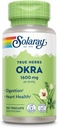 SOLARAY Okra Fruit 1600 mg - High Fiber Supplement for Wellness Support - Πλούσια πηγή διαλυτικών ινών - Ισοδύναμο 6,4 g φρέσκων Okra per Serving, Vegan, 60-Day Εγγύηση - 25 εξυπηρετήσεις, 100 VegCaps