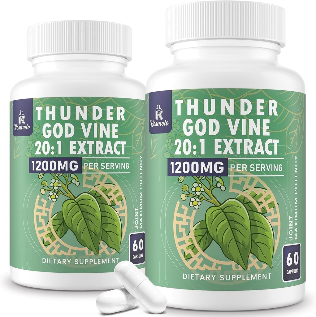 1200 MG Thunder God Vine Root Extract 20:1 συμπλήρωμα, Tripterygium Wilfordii συμπλήρωμα βοτάνων, Vegan Formula με Lei Gong Teng Extract, 120 κάψουλες