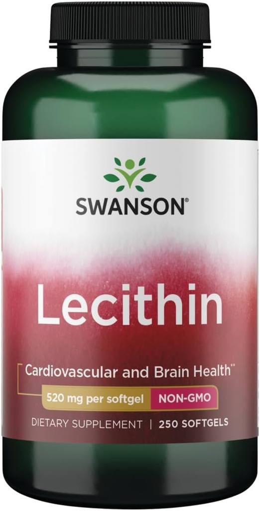 Swanson Lecithin Non-GMO 520 Milligrams 250 Sgels