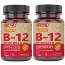 DEVA Vegan Vitamin B12 Fast Dissolve Supplement - Once- Per-Day Complex με 1000 McG Methylcobalamin B12, Folic Acid, B6 - Lemon Flavor - 90 Dissolvable Tablets, 2- Pack