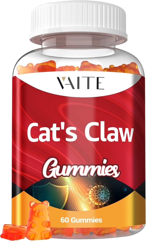 Cats Claw Herbal Συμπληρώματα 1000mg Gummies - Uncaria Tomentosa Extract, Vegan Ανοσολογική Υποστήριξη, Κοινή Υγεία, Φλεγμονώδη Ισορροπία, Συνολική Ευεξία, Χωρίς ζάχαρη, Χωρίς γλουτένη, 60 Μασώμενα