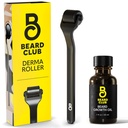 The Beard Club Derma Roller & Beard Growth Oil - Μικροανάγκη κυλίνδρων με 540 Titanium Microneedles για το πρόσωπο, το σώμα & Scalp - Beard Roller με Sandalwood & Cedar Beard Oil
