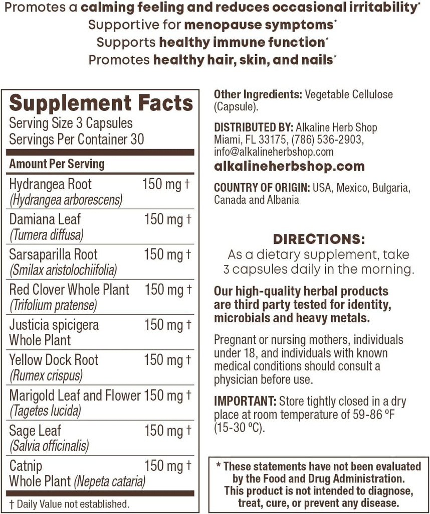 Alkaline Herb Shop Συμπλήρωμα 90 Κάψουλες (Her Wellness)