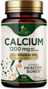 Calcium 1200 mg with Vitamin D3 - Bone Health Supplement, Vitamin D & Calcium Supplements for Women & Men - Bone Strength, Teeth & Immune Support, Nature's Calcium Pills, Bottled in USA - 120 Tablets