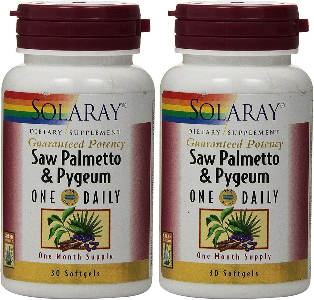 Saw Palmetto και Pygeum One Καθημερινή 30 Softgel (πακέτο του 2) Solaray