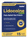 Sumifun 4% Lidocaine Patches Plus 1% Menthol - 15 Counts Maximum Strength OTC Pain Relief Patches for Back Ache Stiff Neck Joint Pain Muscle Soreness Topical Analgesic