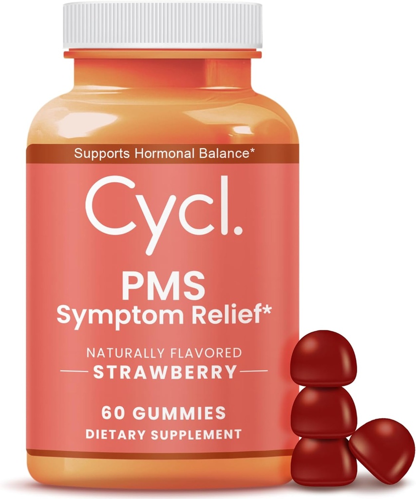PMS υποστήριξη Gummies για τις γυναίκες - συμπλήρωμα σμέουρων για την ισορροπία ορμονών & εμμηνορρυσιακό ανάγλυφο Cramp - 60 κόμης